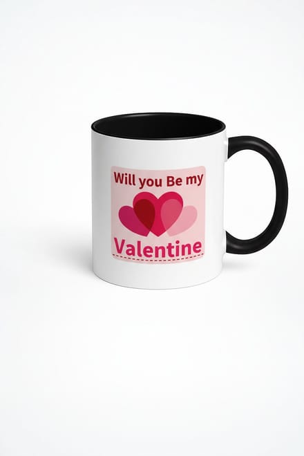 Valentijn Mok "Will you Be my Valentine" met Liefdesharten - Romantisch Cadeau