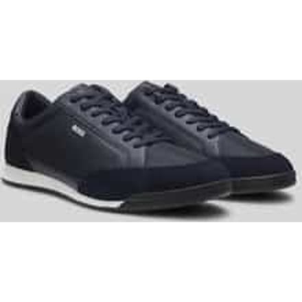 BOSS Black sneakers donkerblauw koeleder suede element