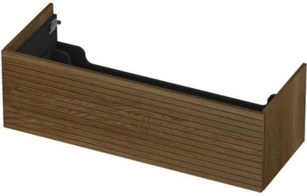 INK - Onderkast 1 Lade Push 2 Open Horizontaal Gefreesd Bestaande Uit - 1200x450x376 Mm - Massief Eiken Ash Grey