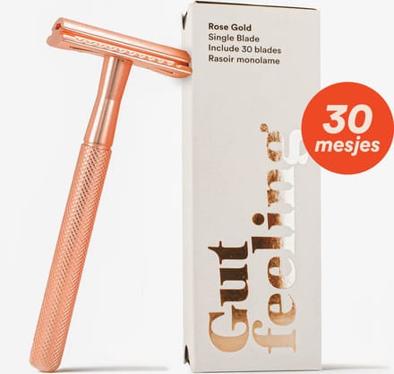 Gutfeeling - Smooth Operator | Met 30 Scheermesjes | Rose Gold Safety Razor Voor Vrouwen - Dames | Scheermesje Voor Lichaam - Venus - Oksels