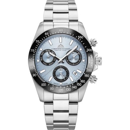 Christophe Duchamp Grand Mont Ceramic - Zilver Herenhorloge - Saffierglas