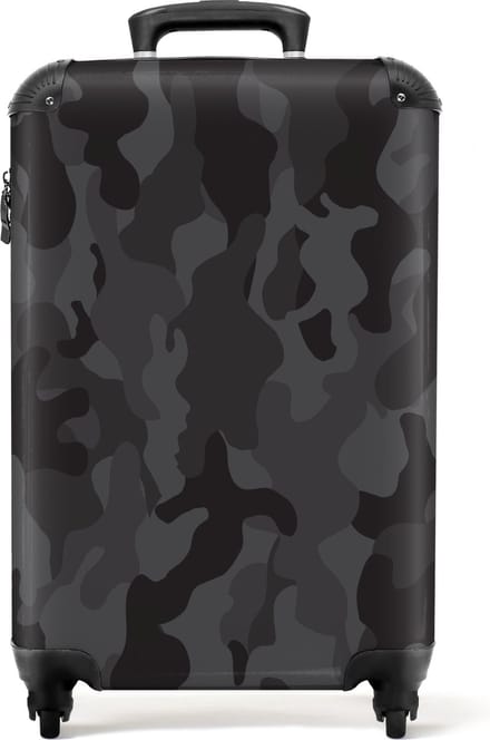 NoBoringSuitcases.com® - Koffer camouflage grijs - Trolley - 55x35x25