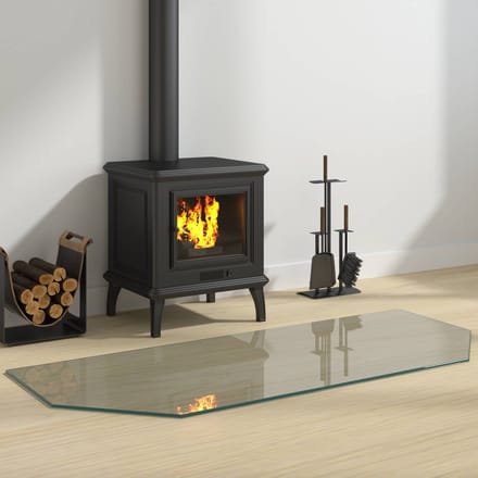 vidaXL Vuurplaats Glazen Plaat Transparant 120 x 50 cm Glas