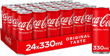 Coca-Cola Regular – 24 x 330ml blikjes – Sleekcan Tray
