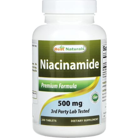 Best Naturals, Niacinamide, 500 mg, 240 tabletten