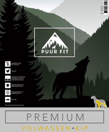 Puur Fit Premium Volwassen Kip Middel 1 kg