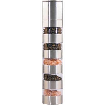 Moulin à poivre manuel en acier inoxydable, multifonctionnel, compact et réglable, pour la cuisine white