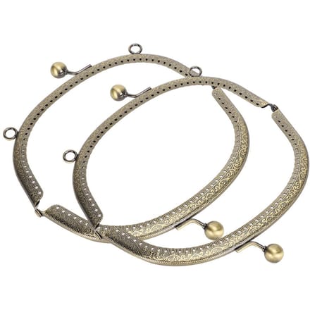 2 stuks Portemonnee Beugel Frame Sluiting voor DIY Muntzak Handvat Naaien Knutsels Accessoires gray