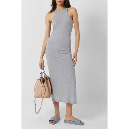 French Connection Solid Mead Racer Bodycon Dress Black Größe: XL | Midikleider Outlet | Damen | Schwarz