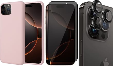 Hoesje geschikt voor iPhone 16 Pro Max - Privacy Screenprotector Volledig Dekkend Glas & Camera Protector - Matte Case Roze met Fluweelzachte Binnenzijde