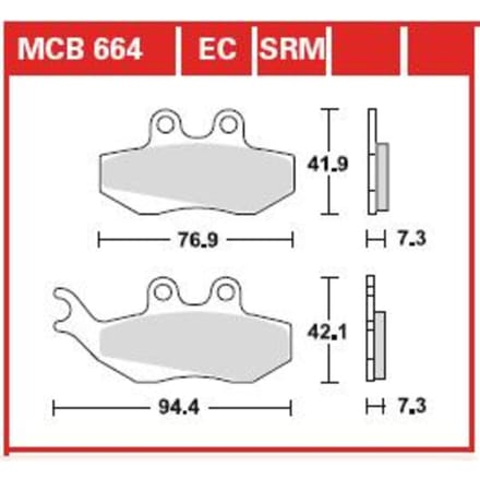 Bremsbelagsatz, ohne Straßenzulassung TRW MOTO MCB664EC
