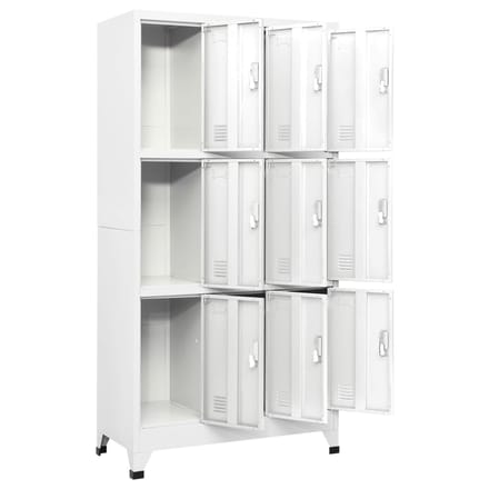 vidaXL - Lockerkast - met - 9 - vakken - 90x45x180 - cm - staal - grijs