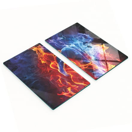 Decoratieve glazen snij- en serveerplanken met stoomeffect (2x30x52 cm)