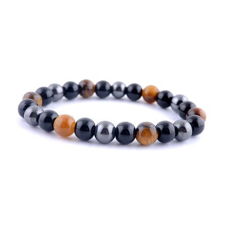 Kralen Armband Natuursteen 8mm Zwart Bruin Grijs