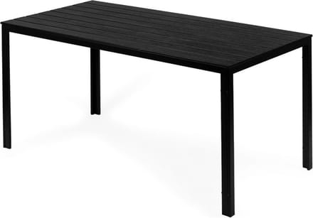 Tuintafel 156 x 78 cm – Kunststof met houtlook – Zwart
