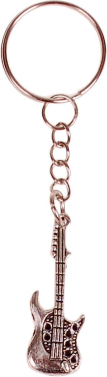 Sleutelhanger/Tashangertje - Hangertje Gitaar Zilverkleurig 3,5cm