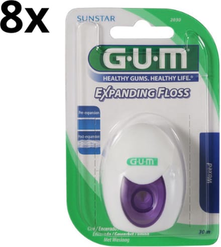 GUM Expanding Floss - 8 x 30 meter - Voordeelverpakking