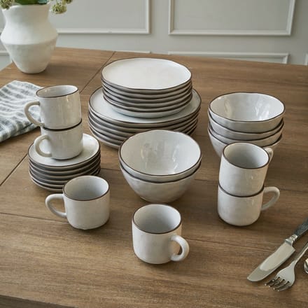 LOBERON Servies set van 30 Biarré grijs