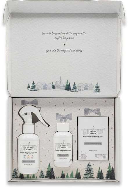 Il Bucato di Adele Wasparfum - Cadeauset - Winter Holidays Kit Puur Wit - Wasparfum 100 ml - Textiel Parfum Spray 150 ml