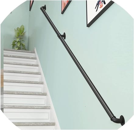 Trapleuning Metaal - Stevig Handvat - Veilig Traplopen - Roest Coating - 230 cm - Zwart