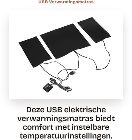 Dailygoods - USB Verwarmingsmatras met Instelbare Temperatuur