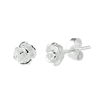 Glams oorknoppen roos - 6.5 mm - Zilver