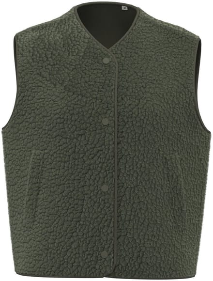 Spasso Mouwloos sherpa damesjasje SP604 - Forest Khaki - M