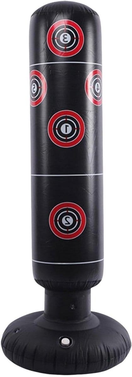 Opblaasbare Boksbal - Trainings Kussen - Thuis Sporten - Stevige Brede Bodem - 155 cm Hoog - Zwart