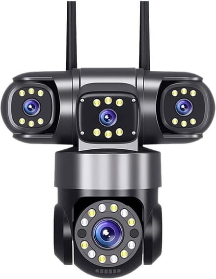 Beveiligingscamera - IP-camera PTZ - Buitenbewaking - Vier lenzen schermen - 12 MP - Zwart