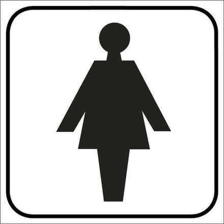 Toilet dames sticker, wit 300 x 300 mm