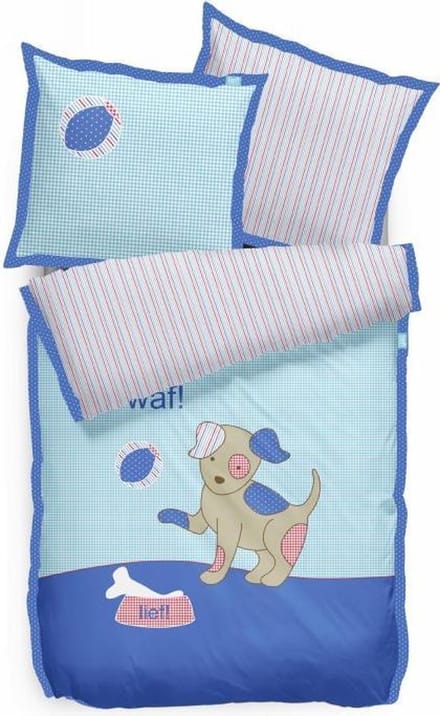 LIEF! Dekbedovertrek Puppy - Eenpersoons - 140x200 cm - Blauw