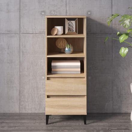 vidaXL - Hoge - kast - 40x36x110 - cm - bewerkt - hout - sonoma - eiken