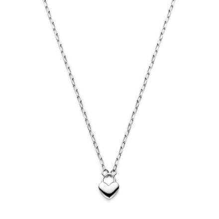 YO&NO Ketting hartje - Sieraden Vrouw - 41 + 5 cm - Dames - Gerhodineerd 925 zilver