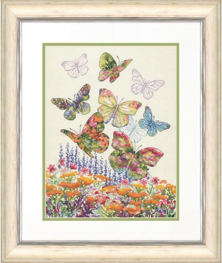 Borduurpakket Floral Butterfly - Dimensions (USA) - telpatroon