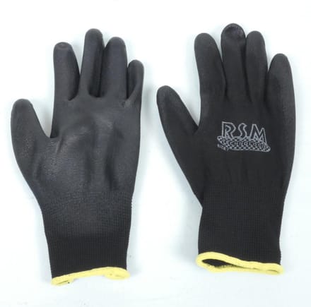 Gant d'atelier noir taille 7 RSM pour mécanique moto auto paume polyuréthane