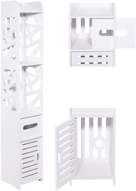 Badkamerkast 120cm paal - Witte moderne kolomkast van MDF
