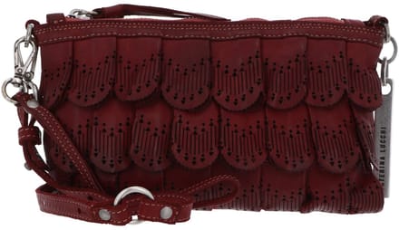 CATERINA LUCCHI Leren schoudertas Loretta Pochette Cardinale donkerrood