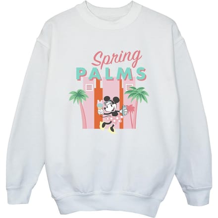 Disney Jongens Minnie Mouse Lentepalmen Sweatshirt (Wit)