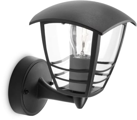 Buitenmuurverlichting - PHILIPS - Creek - Omhoog gericht - Zwart - IP44