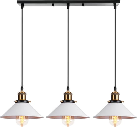 Hanglamp Modern E27 Kroonluchter Industriële 3 Licht Plafondlamp voor Keuken Slaapkamer Woonkamer Wit