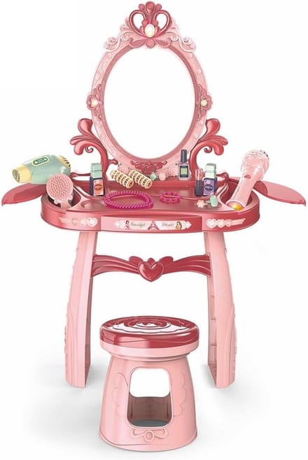 Kaptafel kind - make up tafel met spiegel - 44x24,5x76cm - roze