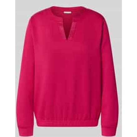 Tom Tailor - Scuba-sweatshirt met strass-steentjes - Maat M - dark pink