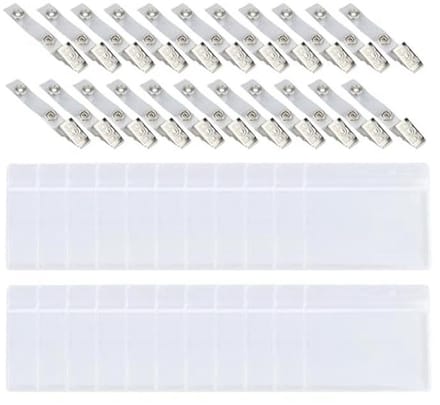 Transparante kaarthouder set met 22 clips voor ID, studenten- en betaalkaarten