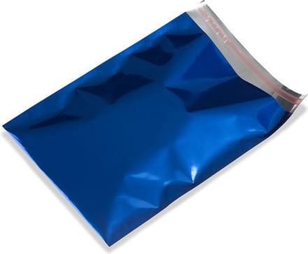 Cadeauzakjes plastic 25x33,5+3cm BLAUW (50 stuks)