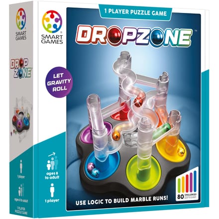 SmartGames Dropzone - Logisch Denkspel & Knikkerbaan - 80 Educatieve Bouwuitdagingen - Solospel - Vanaf 8 Jaar