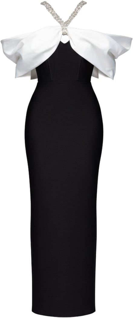 LARICA Jurk - Strapless - Rits - Effen Zwart M