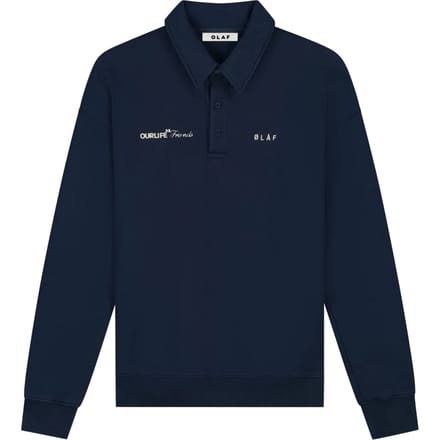Olaf Script Friends Oversized Polo Polos Donkerblauw M240206