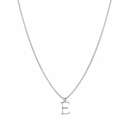 Bijoutheek Collier Letter E Zilver