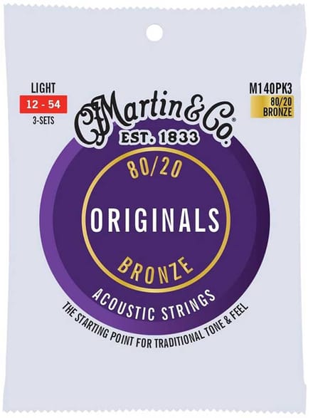 Martin M140PK3 Snaren Akoestische Gitaar (12-54) 3-Pack