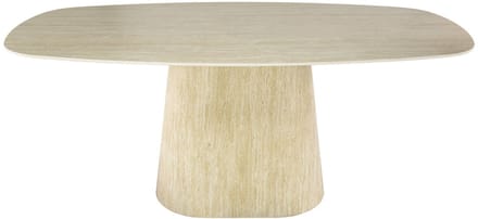 Giga Meubel Eettafel Centro - Deens Ovaal Keramiek Travertin - 180x90x76cm